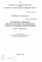 Адаптивное поведение Шигелл Флекснера на начальной стадии образования микроколоний - тема автореферата по биологии, скачайте бесплатно автореферат диссертации