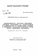 Эффективность способов внесения азотных удобрений на хлопчатнике в зависимости от технологии полива в условиях сероземно-оазисных почв пояса типичных сероземов - тема автореферата по сельскому хозяйству, скачайте бесплатно автореферат диссертации