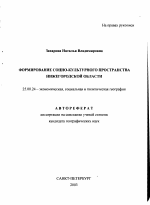 Формирование социо-культурного пространства Нижегородской области - тема автореферата по наукам о земле, скачайте бесплатно автореферат диссертации