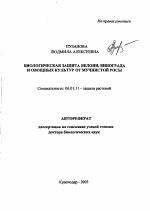 Биологическая защита яблони, винограда и овощных культур от мучнистой росы - тема автореферата по сельскому хозяйству, скачайте бесплатно автореферат диссертации