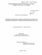 Совершенствование защиты озимой ржи от листостебельных болезней в условиях Воронежской области - тема диссертации по сельскому хозяйству, скачайте бесплатно