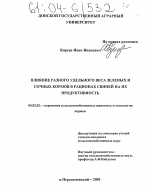 Влияние разного удельного веса зеленых и сочных кормов в рационах свиней на их продуктивность - тема диссертации по сельскому хозяйству, скачайте бесплатно