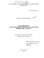 Моделирование транссинаптической передачи сигналов в химических синапсах - тема диссертации по биологии, скачайте бесплатно