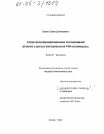 Структурно-функциональные исследования активного центра бактериальной РНК-полимеразы - тема диссертации по биологии, скачайте бесплатно