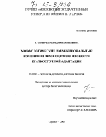 Морфологические и функциональные изменения лимфоцитов в процессе краткосрочной адаптации - тема диссертации по биологии, скачайте бесплатно