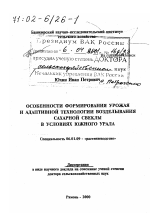 Особенности формирования урожая и адаптивной технологии возделывания сахарной свеклы в условиях Южного Урала - тема диссертации по сельскому хозяйству, скачайте бесплатно