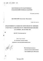 Продуктивность разных по скороспелости гибридов кукурузы в зависимости от приемов возделывания в условиях Лесостепи ЦЧЗ - тема диссертации по сельскому хозяйству, скачайте бесплатно