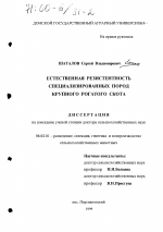 Естественная резистентность специализированных пород крупного рогатого скота - тема диссертации по сельскому хозяйству, скачайте бесплатно