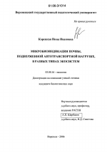 Микробиоиндикация почвы, подверженной автотранспортной нагрузке, в разных типах экосистем - тема диссертации по биологии, скачайте бесплатно