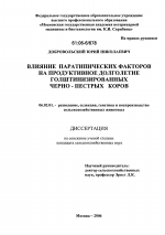 Влияние паратипических факторов на продуктивное долголетие голштинизированных черно-пестрых коров - тема диссертации по сельскому хозяйству, скачайте бесплатно