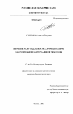 Изучение роли отдельных рибосомных белков в формировании бактериальной рибосомы - тема диссертации по биологии, скачайте бесплатно