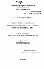 Влияние полидана и пирацетама на условнорефлекторную память и структурно-функциональное состояние нейронов неокортекса крыс - тема диссертации по биологии, скачайте бесплатно