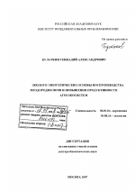 Эколого-энергетические основы воспроизводства плодородия почв и повышения продуктивности агроэкосистем - тема диссертации по сельскому хозяйству, скачайте бесплатно