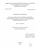 Роль синего пятна мозга в изменении содержания сиалогликопротеинов и коллагена в тонкой кишке при иммобилизационном стрессе - тема диссертации по биологии, скачайте бесплатно