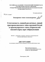 Сочетаемость свиней различных линий григорополисского типа крупной белой и краснодарского типа скороспелой мясной пород при гибридизации - тема диссертации по сельскому хозяйству, скачайте бесплатно