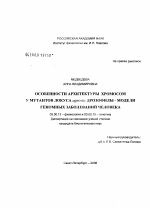 Особенности архитектуры хромосом у мутантов локуса agnostic дрозофилы - модели геномных заболеваний человека - тема диссертации по биологии, скачайте бесплатно