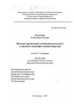 Факторы организации лесной растительности в грядовом ландшафте - тема диссертации по биологии, скачайте бесплатно