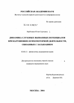 Динамика слуховых вызванных потенциалов при нарушениях психомоторной деятельности, связанных с засыпанием - тема диссертации по биологии, скачайте бесплатно