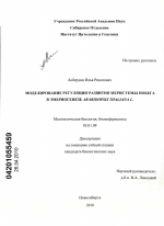 Моделирование регуляции развития меристемы побега в эмбриогенезе Arabidopsis thaliana L. - тема диссертации по биологии, скачайте бесплатно