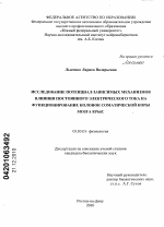 Исследование потенциал-зависимых механизмов влияния постоянного электрического тока на функционирование колонок соматической коры мозга крыс - тема диссертации по биологии, скачайте бесплатно