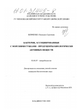 Бактерии, ассоциированные с морскими губками - продуценты биологически активных веществ - тема диссертации по биологии, скачайте бесплатно