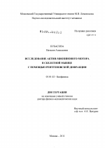 Исследование актин-миозинового мотора в скелетной мышце с помощью рентгеновской дифракции - тема диссертации по биологии, скачайте бесплатно