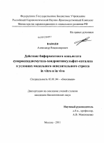 Действие биферментного конъюгата супероксиддисмутаза-хондроитинсульфат-каталаза в условиях модельного окислительного стресса in vitro и in vivo - тема диссертации по биологии, скачайте бесплатно