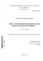 Гомо- и гетероолигомерные комплексы малых белков теплового шока человека - тема диссертации по биологии, скачайте бесплатно