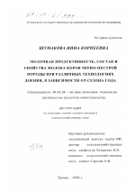 Молочная продуктивность, состав и свойства молока коров черно-пестрой породы при различных технологиях доения в зависимости от сезона года - тема диссертации по сельскому хозяйству, скачайте бесплатно