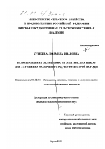 Использование голландских и голштинских быков для улучшения молочных стад черно-пестрой породы - тема диссертации по сельскому хозяйству, скачайте бесплатно