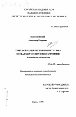 Трансформация оксианионов теллура фосфатаккумулирующей бактерией Acinetobacter calcoaceticus - тема диссертации по биологии, скачайте бесплатно