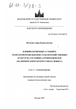 Влияние почвенных условий и технологии возделывания сельскохозяйственных культур на состояние агрофитоценозов - тема диссертации по биологии, скачайте бесплатно