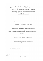 Поведение рыб разных экологических групп в связи со зрительной неоднородностью среды - тема диссертации по биологии, скачайте бесплатно