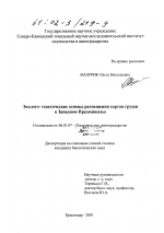 Эколого-генетические основы размещения сортов груши в Западном Предкавказье - тема диссертации по сельскому хозяйству, скачайте бесплатно