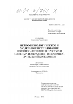 Нейрофизиологическое и модельное исследование нейронов-детекторов простых и сложных изображений в первичной зрительной коре кошки - тема диссертации по биологии, скачайте бесплатно