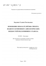 Изменение показателей ИК-спектра водного компонента биологических жидкостей под влиянием этанола - тема диссертации по биологии, скачайте бесплатно