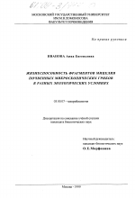 Жизнеспособность фрагментов мицелия почвенных микроскопических грибов в разных экологических условиях - тема диссертации по биологии, скачайте бесплатно