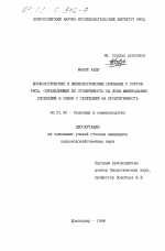 Морфологические и физиологические признаки у сортов риса, определяющие их отзывчивость на дозы минеральных удобрений в связи с селекцией на продуктивность - тема диссертации по сельскому хозяйству, скачайте бесплатно