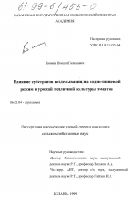 Влияние субстратов возделывания на водно-пищевой режим и урожай тепличной культуры томатов - тема диссертации по сельскому хозяйству, скачайте бесплатно