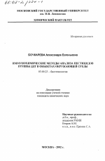 Иммунохимические методы анализа пестицидов группы ДДТ в объектах окружающей среды - тема диссертации по биологии, скачайте бесплатно