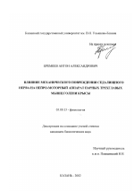 Влияние механического повреждения седалищного нерва на нейро-моторный аппарат парных трехглавых мышц голени крысы - тема диссертации по биологии, скачайте бесплатно