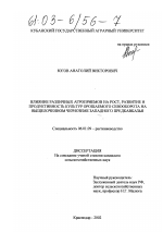 Влияние различных агроприемов на рост, развитие и продуктивность культур орошаемого севооборота на выщелоченном черноземе Западного Предкавказья - тема диссертации по сельскому хозяйству, скачайте бесплатно