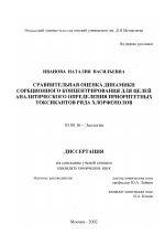 Сравнительная оценка динамики сорбционного концентрирования для целей аналитического определения приоритетных токсикантов ряда хлорфенолов - тема диссертации по биологии, скачайте бесплатно