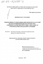 Эффективность выращивания бычков казахской белоголовой породы и ее помесей с симменталами мясного типа, мен-анжу и герефордами канадской селекции - тема диссертации по сельскому хозяйству, скачайте бесплатно