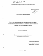 Морфофункциональные особенности девушек постпубертатного периода развития, обучающихся в профессиональном колледже - тема диссертации по биологии, скачайте бесплатно